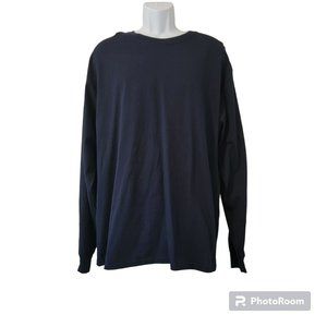 Champion Authentic Athleticwear Men's XL Navy Long Sleeve Cotton Shirt NWOT